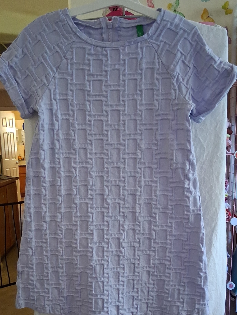 United Colors Of Benetton Light Lavender Textured Short-Sleeve Tunic